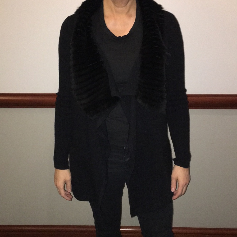 Theory Rabbit Fur Cardigan